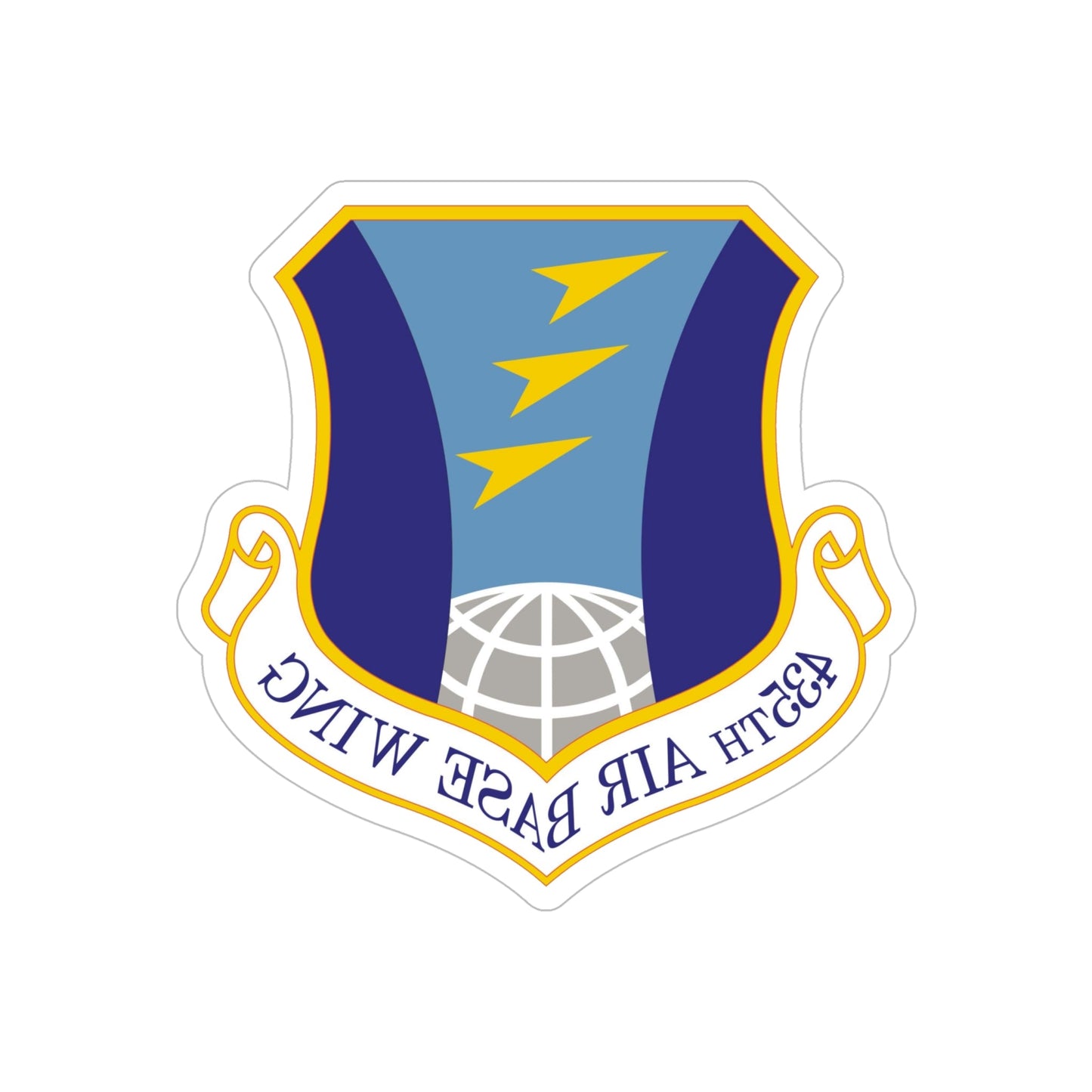 435th Air Base Wing (U.S. Air Force) REVERSE PRINT Transparent STICKER-6" × 6"-The Sticker Space