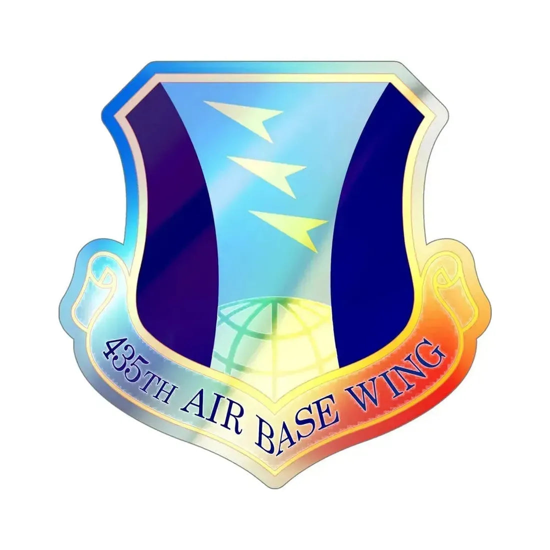 435th Air Base Wing (U.S. Air Force) Holographic STICKER Die-Cut Vinyl Decal 5 Inch Holographic - The Sticker Space