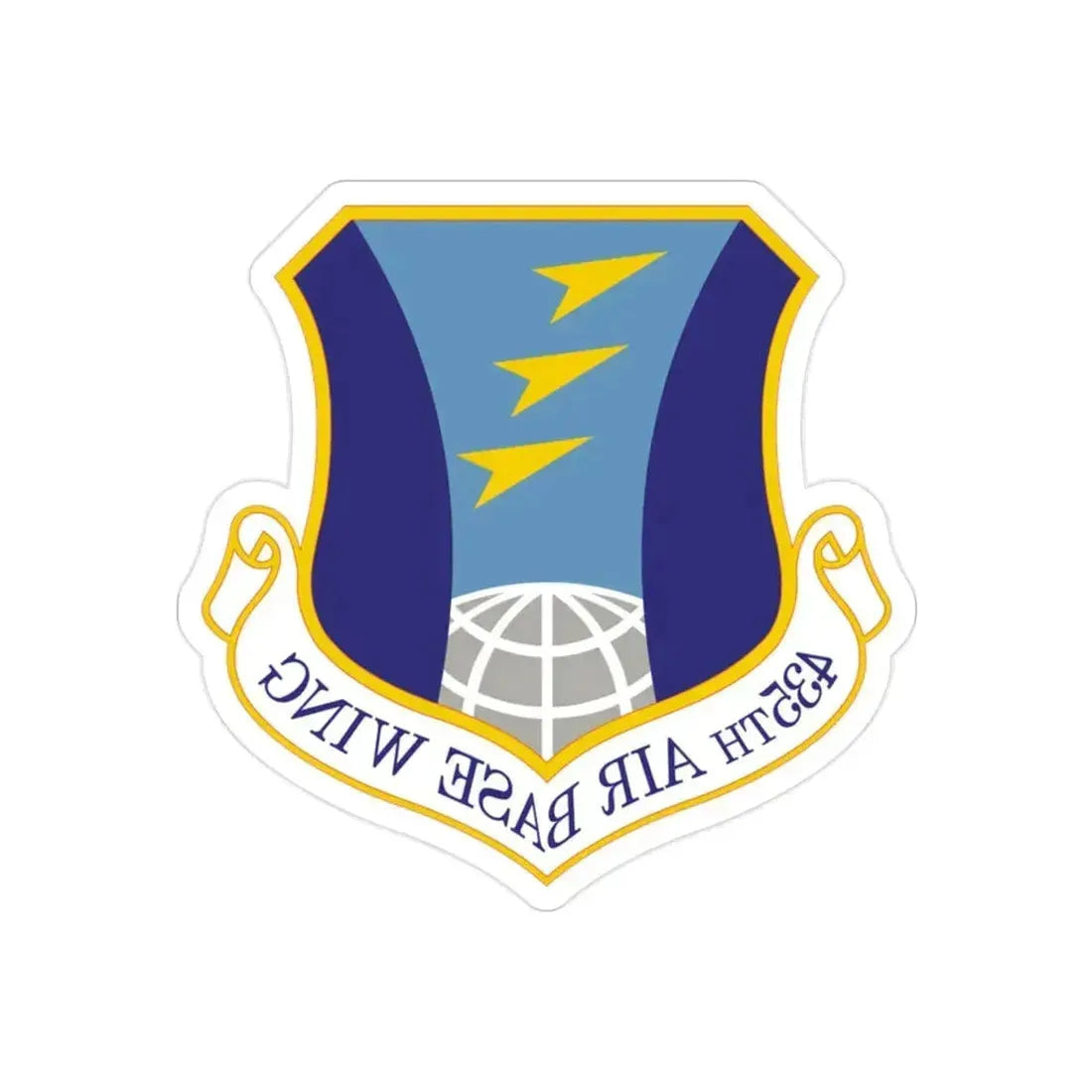 435th Air Base Wing (U.S. Air Force) REVERSE PRINT Transparent Die-Cut STICKER 2 Inch Die-Cut Transparent - The Sticker Space