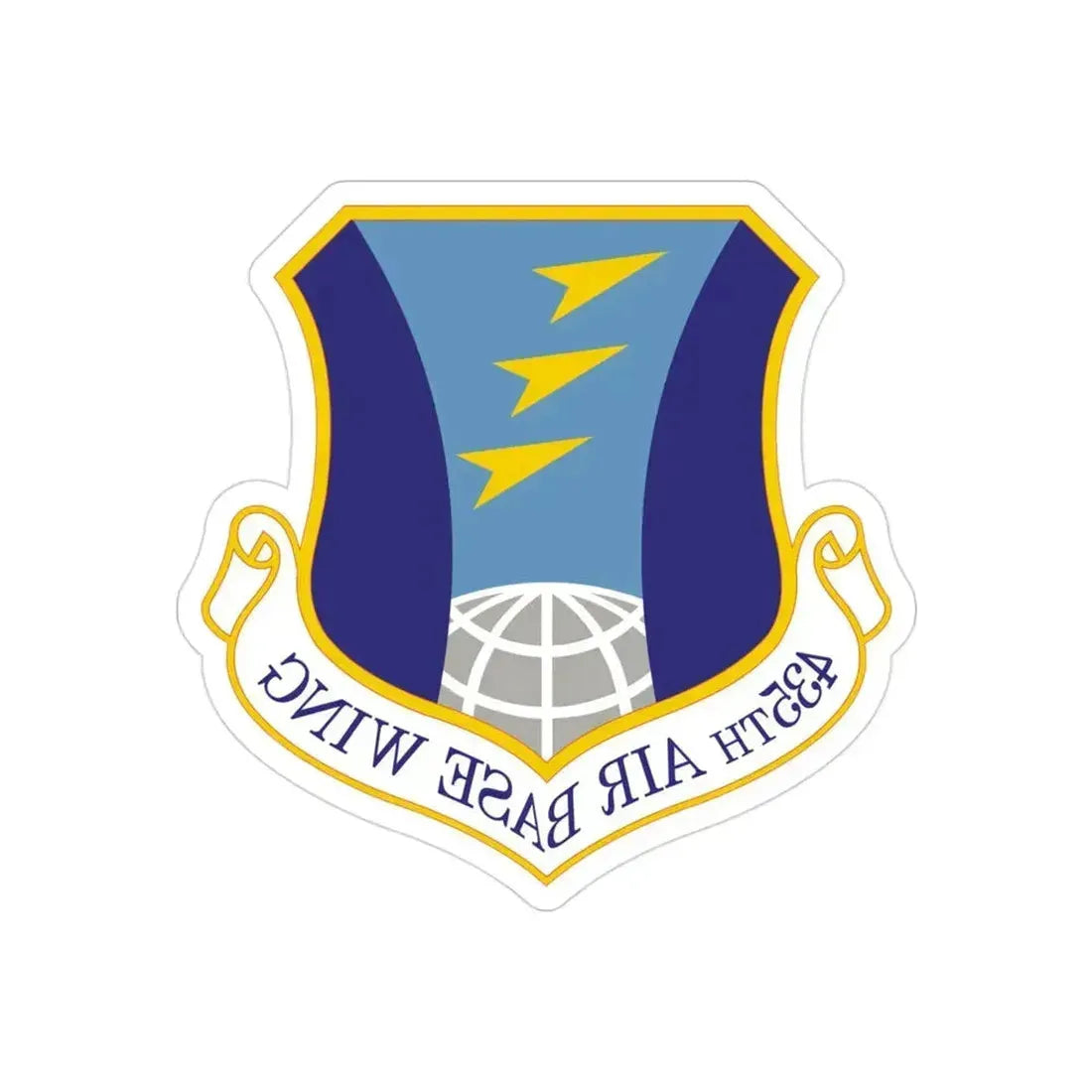 435th Air Base Wing (U.S. Air Force) REVERSE PRINT Transparent Die-Cut STICKER 3 Inch Die-Cut Transparent - The Sticker Space