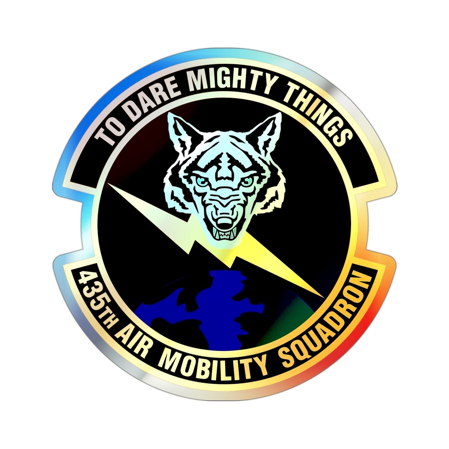 435th Air Mobility Squadron (U.S. Air Force) Holographic STICKER Die-Cut Vinyl Decal-3 Inch-The Sticker Space