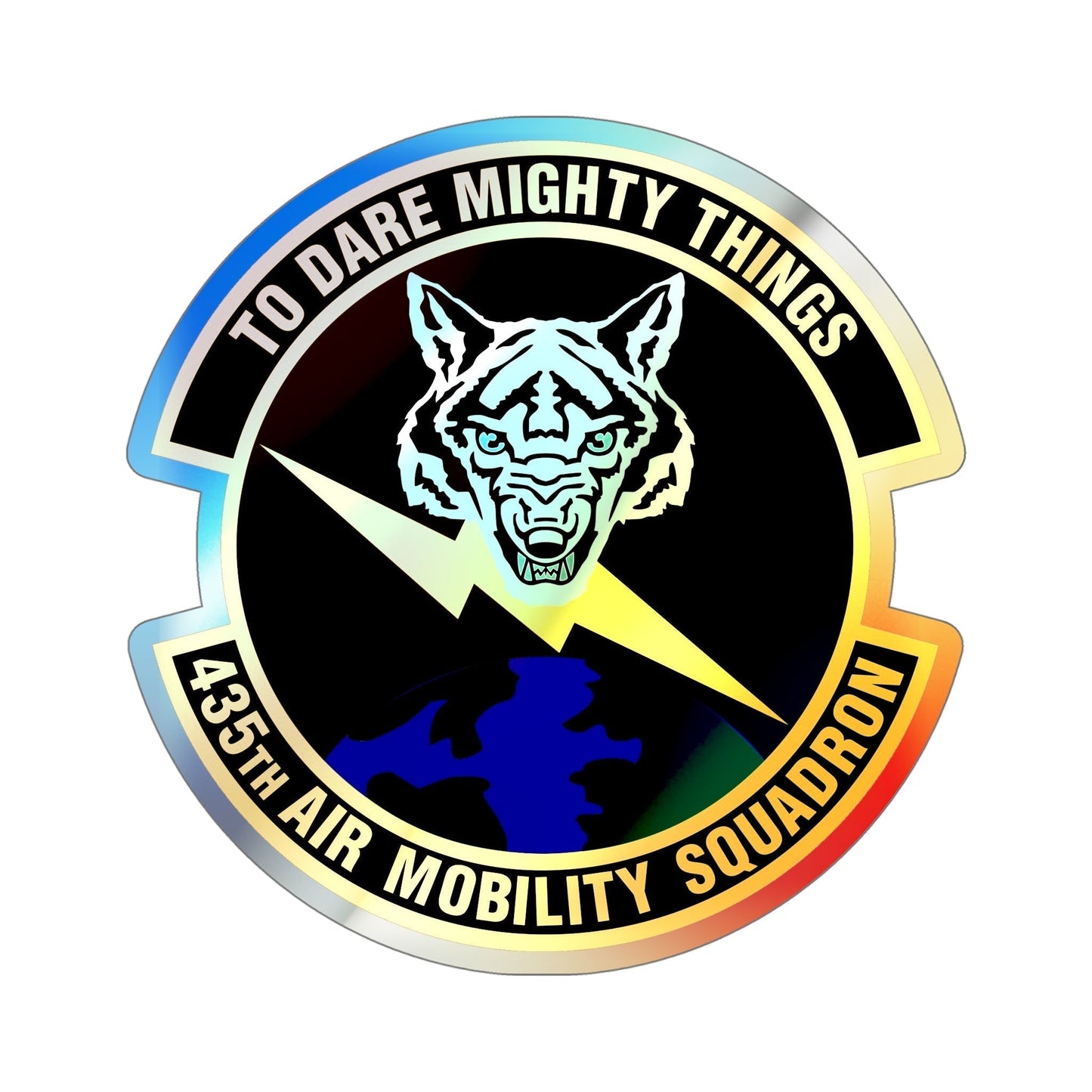 435th Air Mobility Squadron (U.S. Air Force) Holographic STICKER Die-Cut Vinyl Decal-6 Inch-The Sticker Space