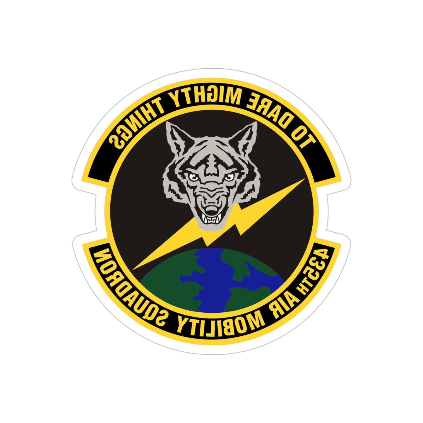 435th Air Mobility Squadron (U.S. Air Force) REVERSE PRINT Transparent STICKER-4" × 4"-The Sticker Space