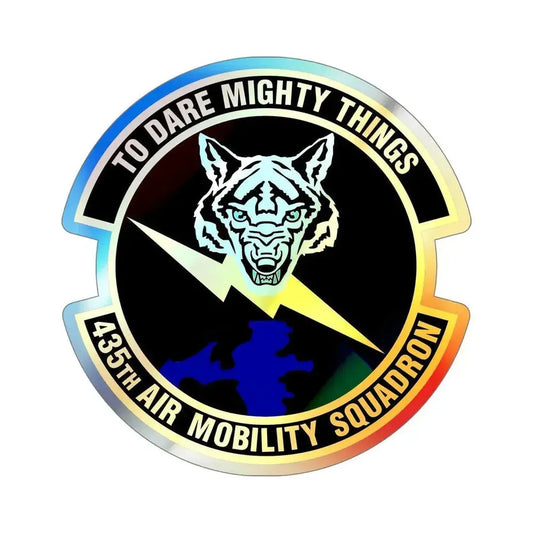435th Air Mobility Squadron (U.S. Air Force) Holographic STICKER Die-Cut Vinyl Decal 6 Inch Holographic - The Sticker Space