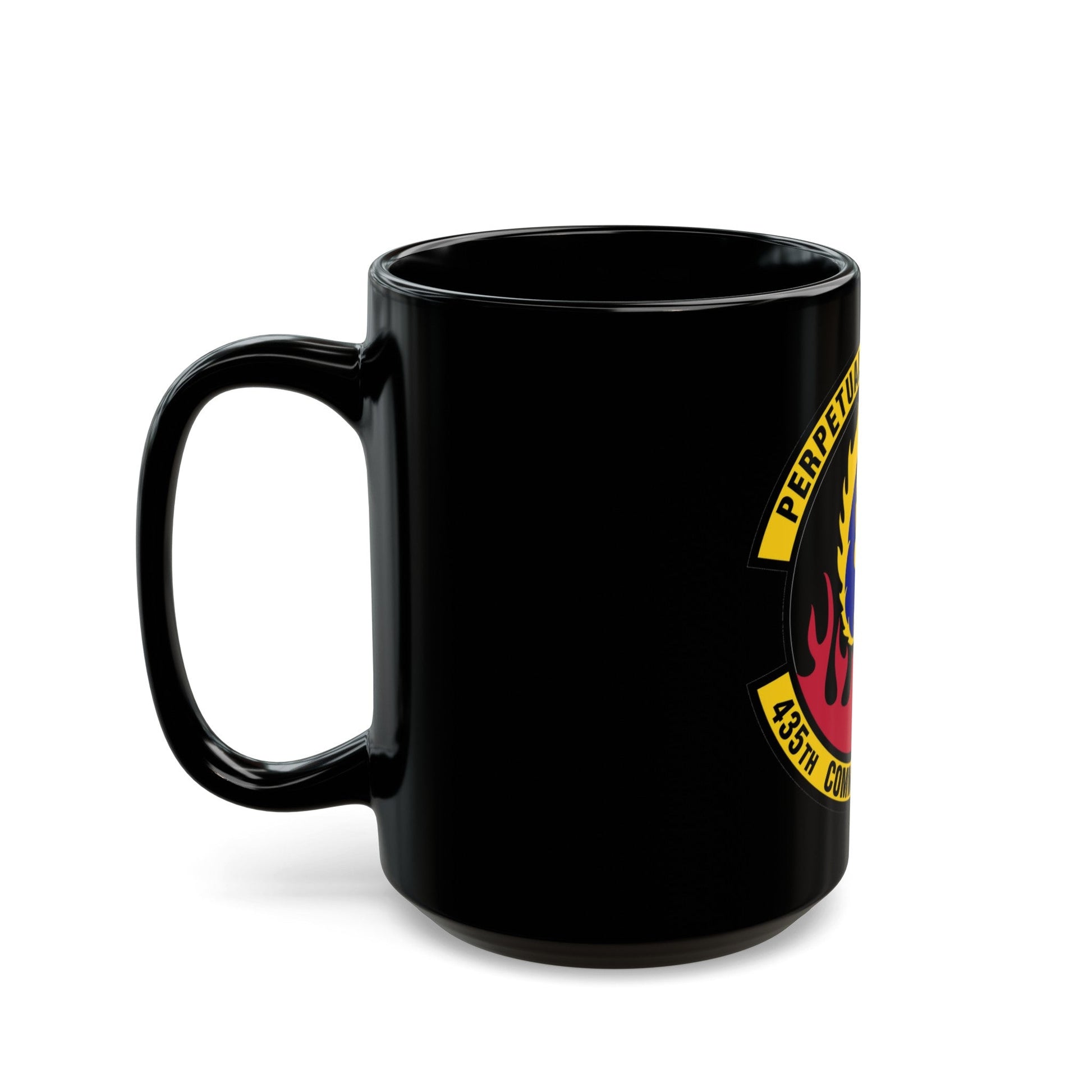 435th Communications Squadron (U.S. Air Force) Black Coffee Mug-The Sticker Space