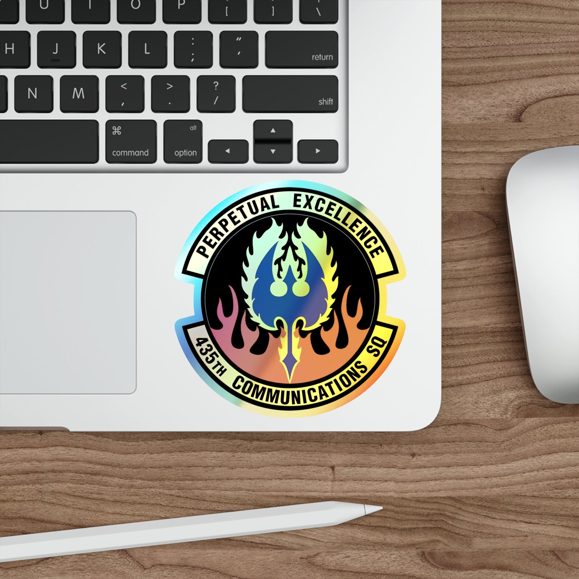 435th Communications Squadron (U.S. Air Force) Holographic STICKER Die-Cut Vinyl Decal-The Sticker Space