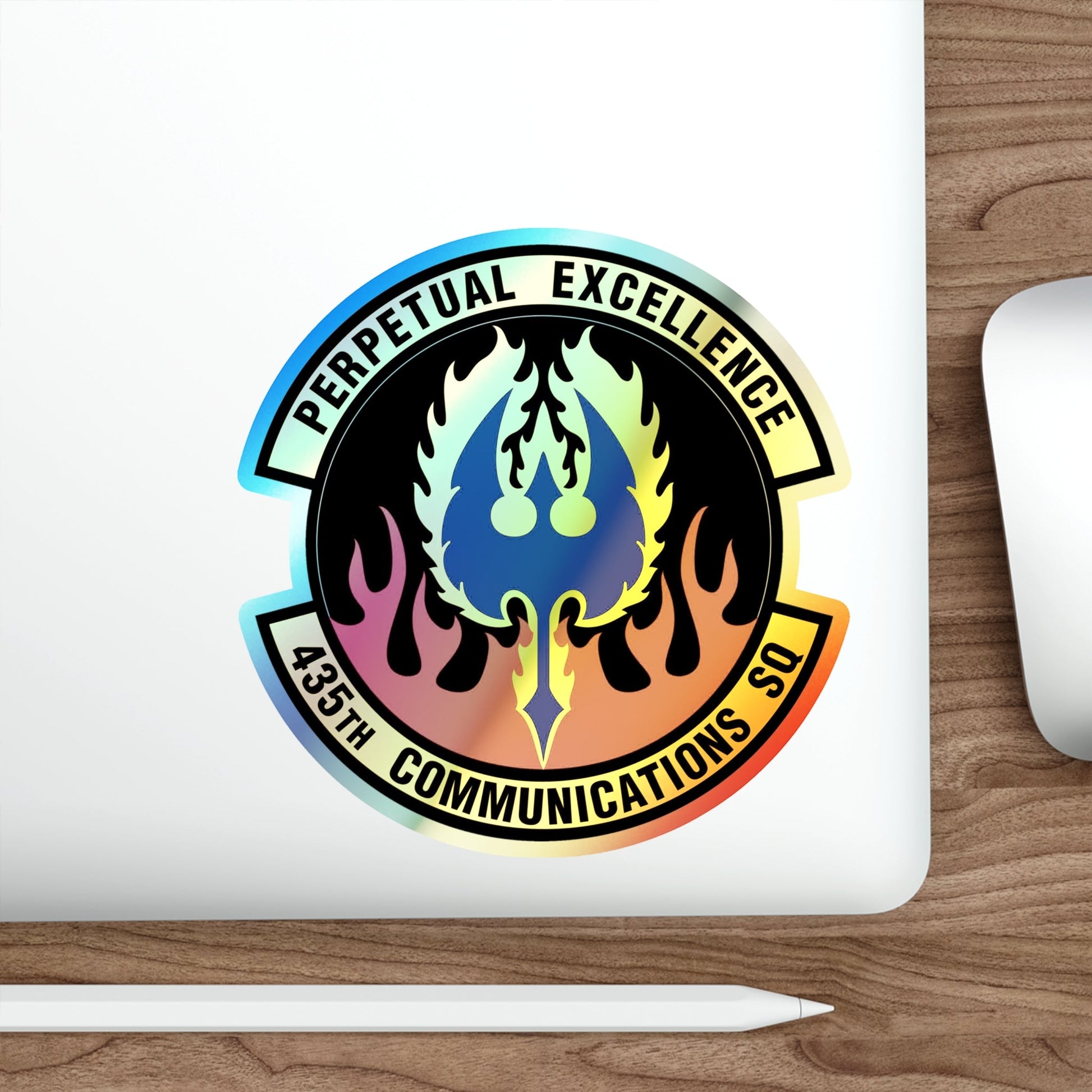 435th Communications Squadron (U.S. Air Force) Holographic STICKER Die-Cut Vinyl Decal-The Sticker Space