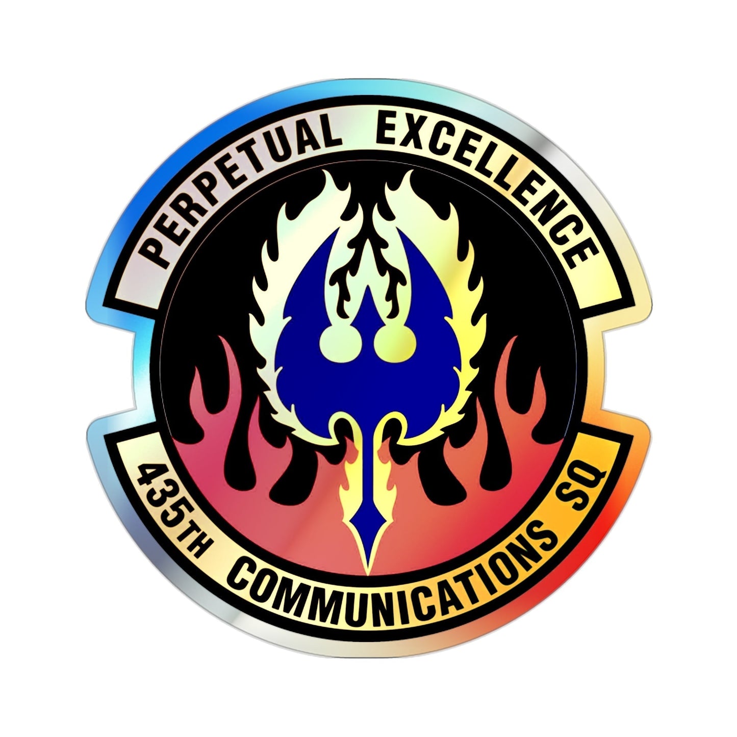 435th Communications Squadron (U.S. Air Force) Holographic STICKER Die-Cut Vinyl Decal-2 Inch-The Sticker Space