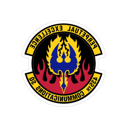 435th Communications Squadron (U.S. Air Force) REVERSE PRINT Transparent STICKER-3" × 3"-The Sticker Space