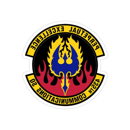 435th Communications Squadron (U.S. Air Force) REVERSE PRINT Transparent STICKER-4" × 4"-The Sticker Space