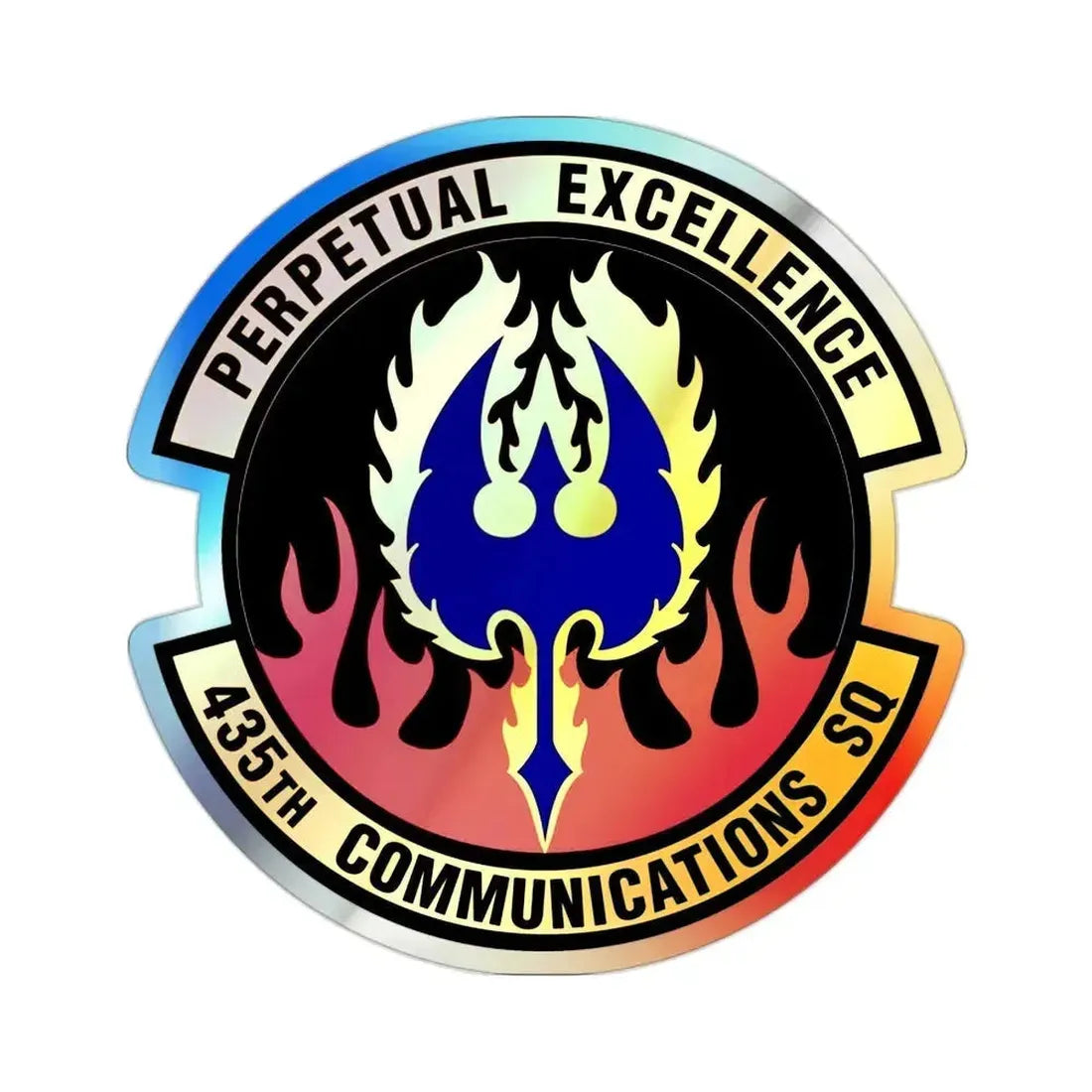 435th Communications Squadron (U.S. Air Force) Holographic STICKER Die-Cut Vinyl Decal 2 Inch Holographic - The Sticker Space