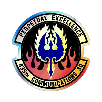 435th Communications Squadron (U.S. Air Force) Holographic STICKER Die-Cut Vinyl Decal 3 Inch Holographic - The Sticker Space