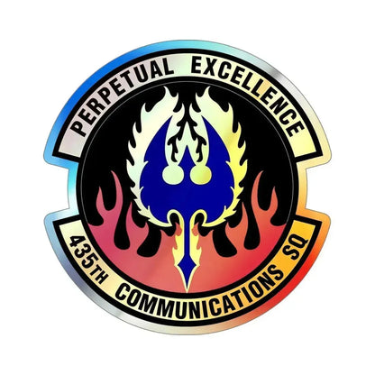 435th Communications Squadron (U.S. Air Force) Holographic STICKER Die-Cut Vinyl Decal 6 Inch Holographic - The Sticker Space
