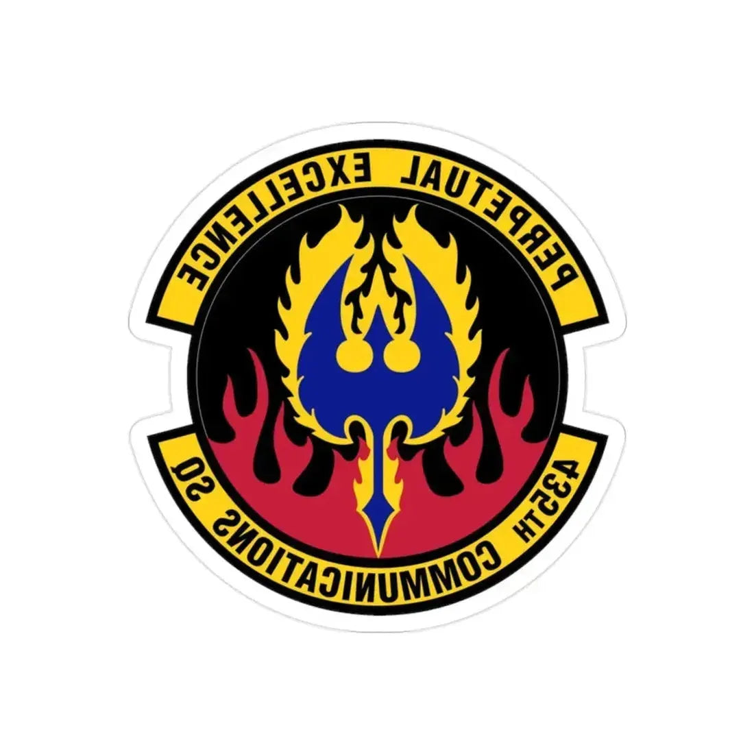 435th Communications Squadron (U.S. Air Force) REVERSE PRINT Transparent Die-Cut STICKER 2 Inch Die-Cut Transparent - The Sticker Space