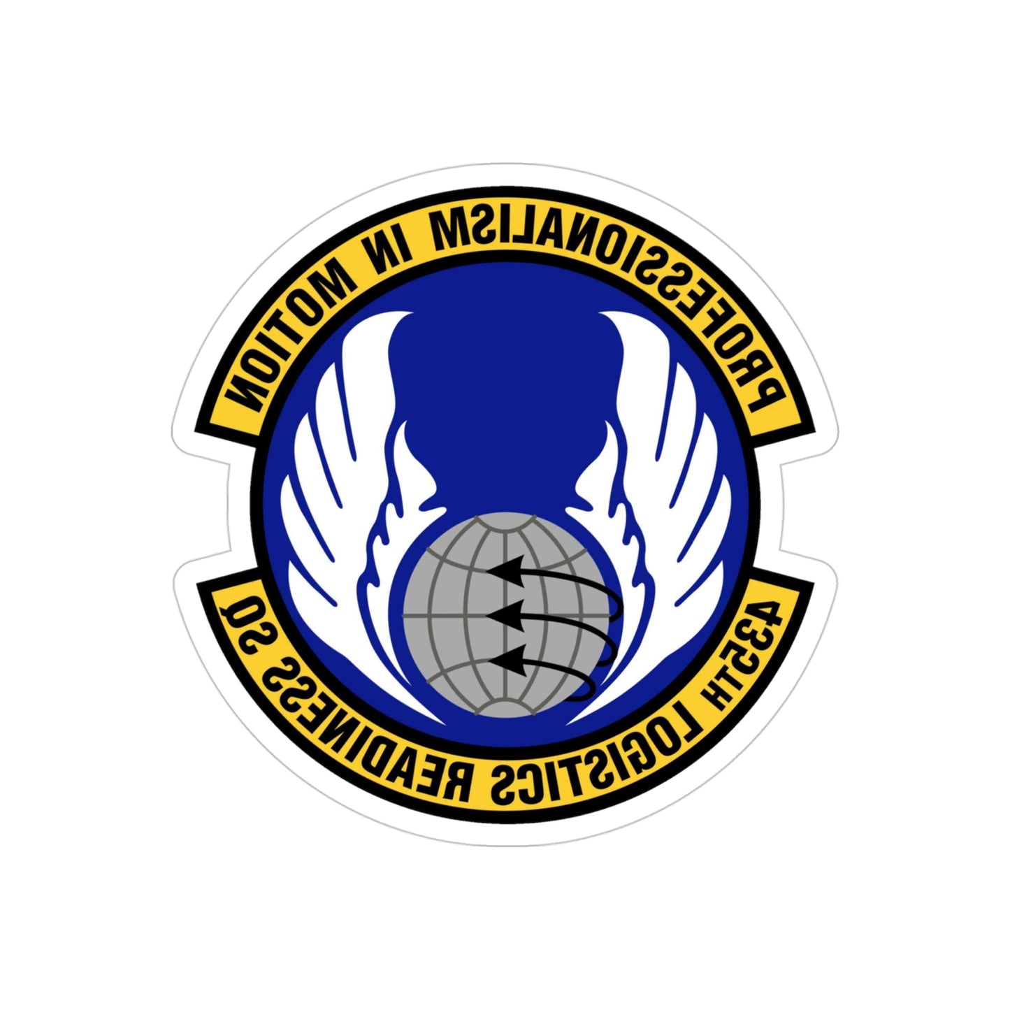 435th Logistics Readiness Squadron (U.S. Air Force) REVERSE PRINT Transparent STICKER-4" × 4"-The Sticker Space