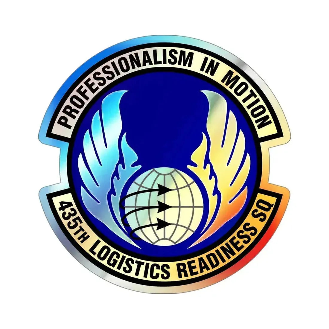 435th Logistics Readiness Squadron (U.S. Air Force) Holographic STICKER Die-Cut Vinyl Decal 4 Inch Holographic - The Sticker Space