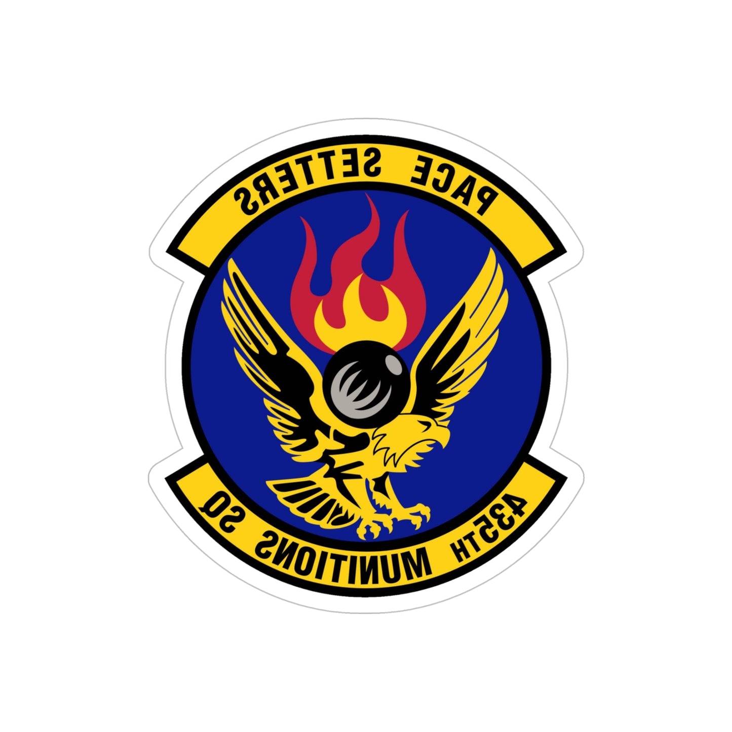 435th Munitions Squadron (U.S. Air Force) REVERSE PRINT Transparent STICKER-5" × 5"-The Sticker Space