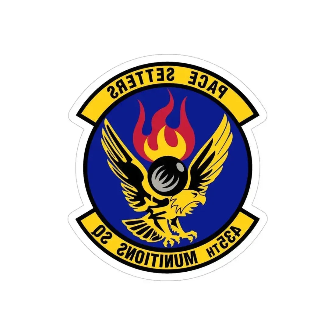 435th Munitions Squadron (U.S. Air Force) REVERSE PRINT Transparent Die-Cut STICKER 4 Inch Die-Cut Transparent - The Sticker Space