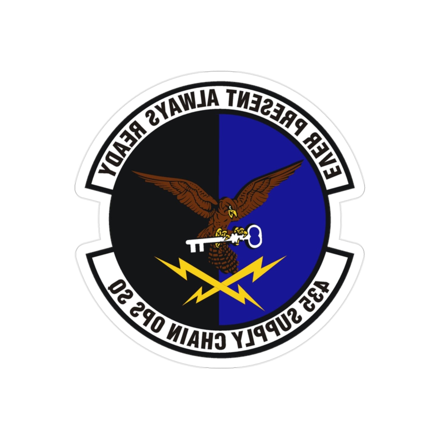 435th Supply Chain Operations Squadron (U.S. Air Force) REVERSE PRINT Transparent STICKER-2" × 2"-The Sticker Space