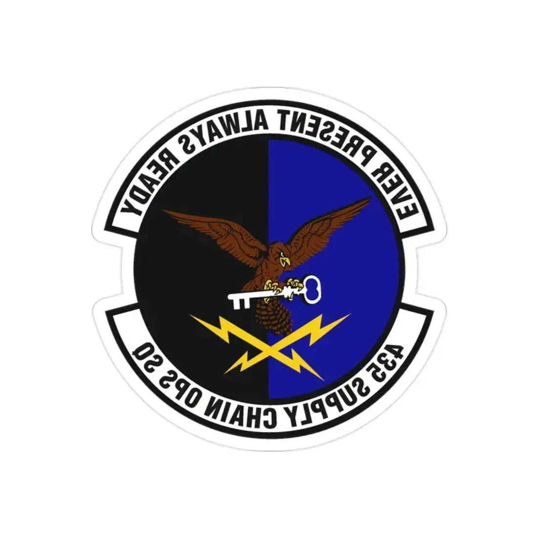 435th Supply Chain Operations Squadron (U.S. Air Force) REVERSE PRINT Transparent Die-Cut STICKER 2 Inch Die-Cut Transparent - The Sticker Space