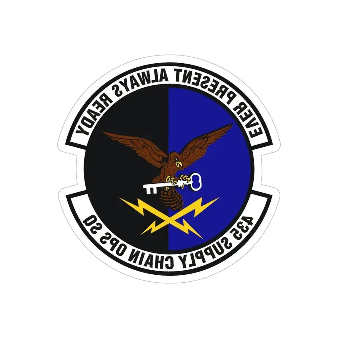 435th Supply Chain Operations Squadron (U.S. Air Force) REVERSE PRINT Transparent Die-Cut STICKER - The Sticker Space