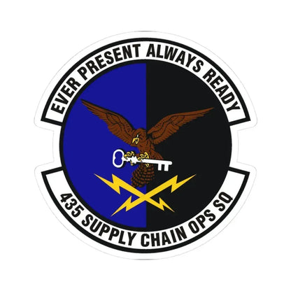 435th Supply Chain Operations Squadron (U.S. Air Force) STICKER Vinyl Kiss-Cut Decal 3 Inch White - The Sticker Space