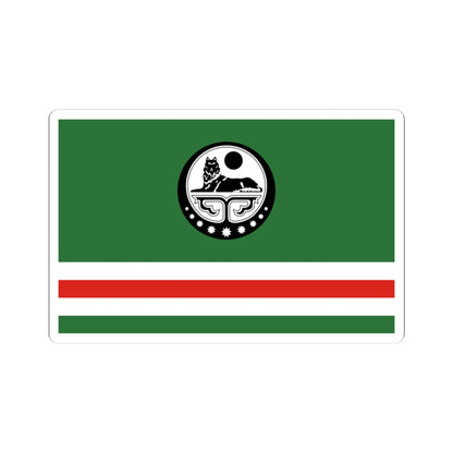 Flag of Chechen Republic of Ichkeria with Coat of Arms (Russia) STICKER Vinyl Kiss-Cut Decal