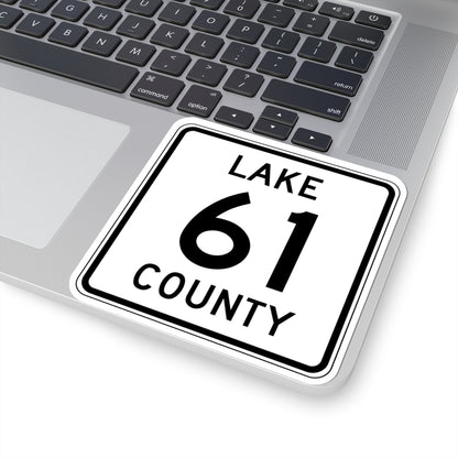 Lake County Route 61 MN (Minnesota) (Road Sign) STICKER Vinyl Kiss-Cut Decal