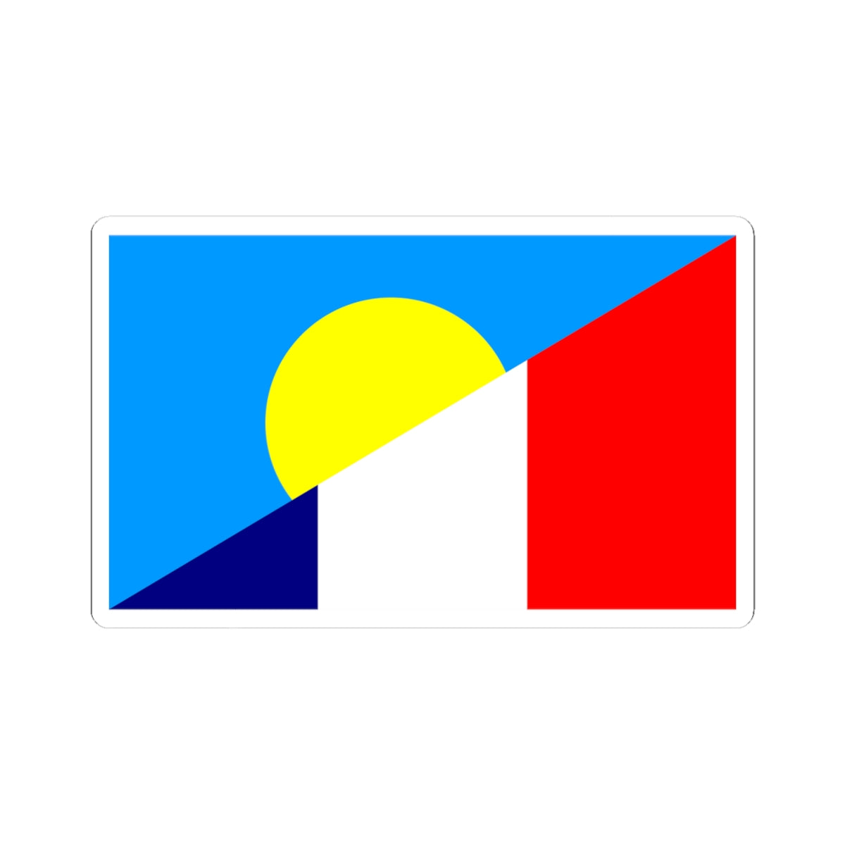 Flag of France and Palau (France) STICKER Vinyl Kiss-Cut Decal