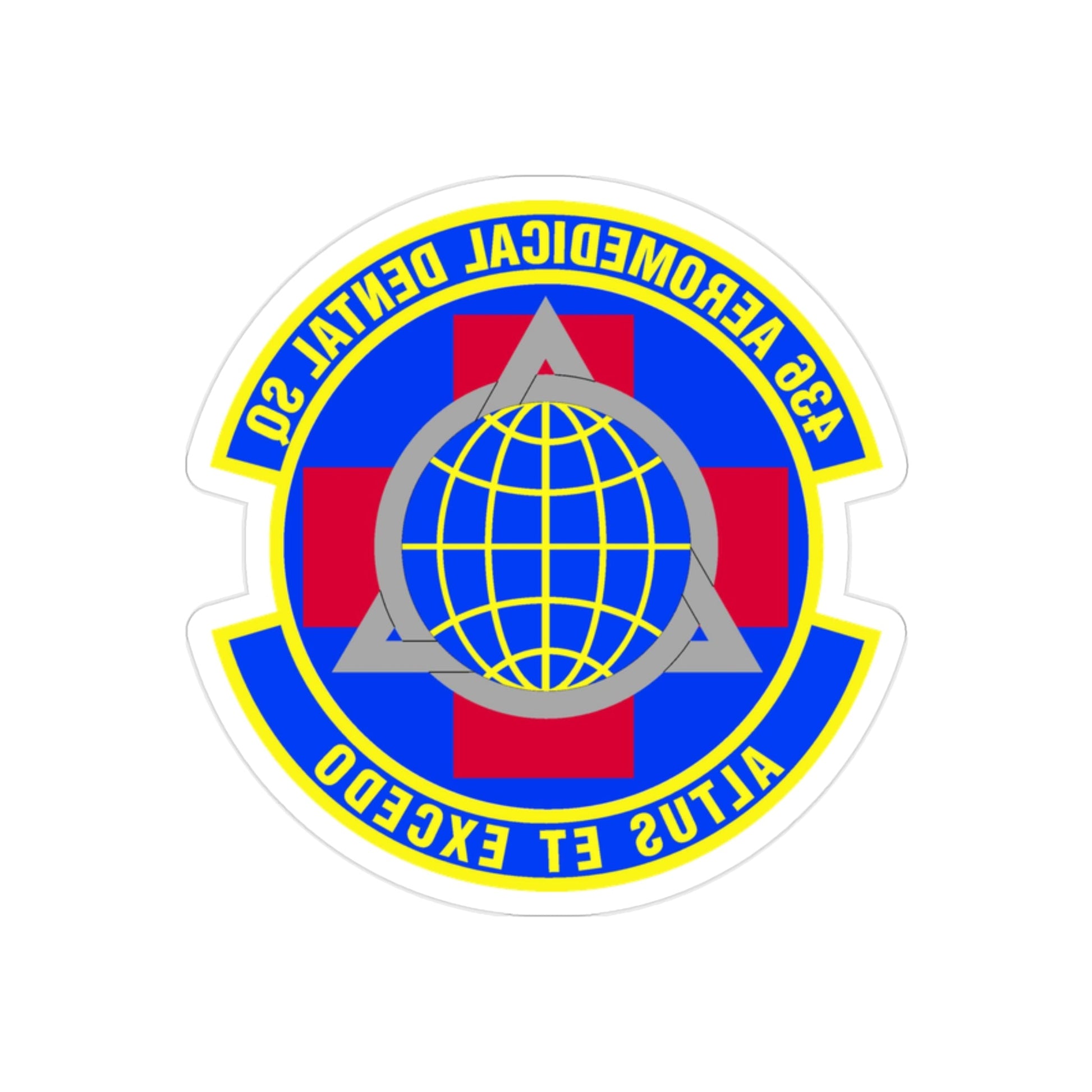 436th Aeromedical Dental Squadron (U.S. Air Force) REVERSE PRINT Transparent STICKER-2" × 2"-The Sticker Space