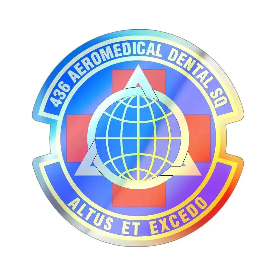 436th Aeromedical Dental Squadron (U.S. Air Force) Holographic STICKER Die-Cut Vinyl Decal 4 Inch Holographic - The Sticker Space