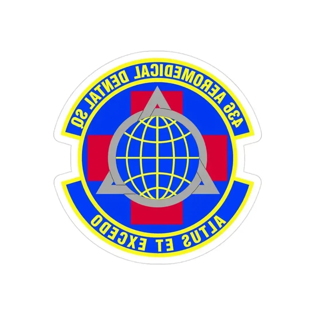 436th Aeromedical Dental Squadron (U.S. Air Force) REVERSE PRINT Transparent Die-Cut STICKER 3 Inch Die-Cut Transparent - The Sticker Space