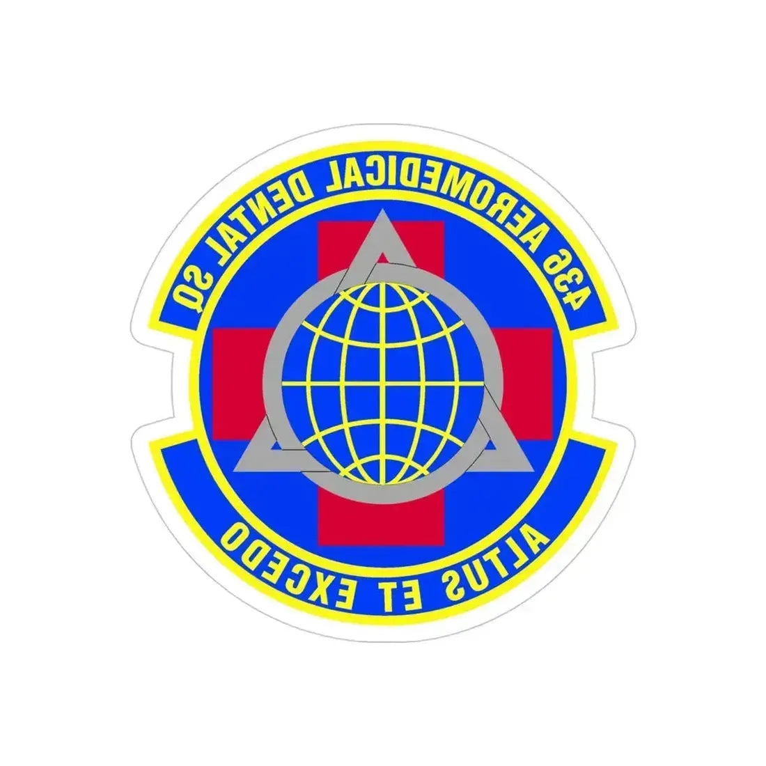 436th Aeromedical Dental Squadron (U.S. Air Force) REVERSE PRINT Transparent Die-Cut STICKER 4 Inch Die-Cut Transparent - The Sticker Space
