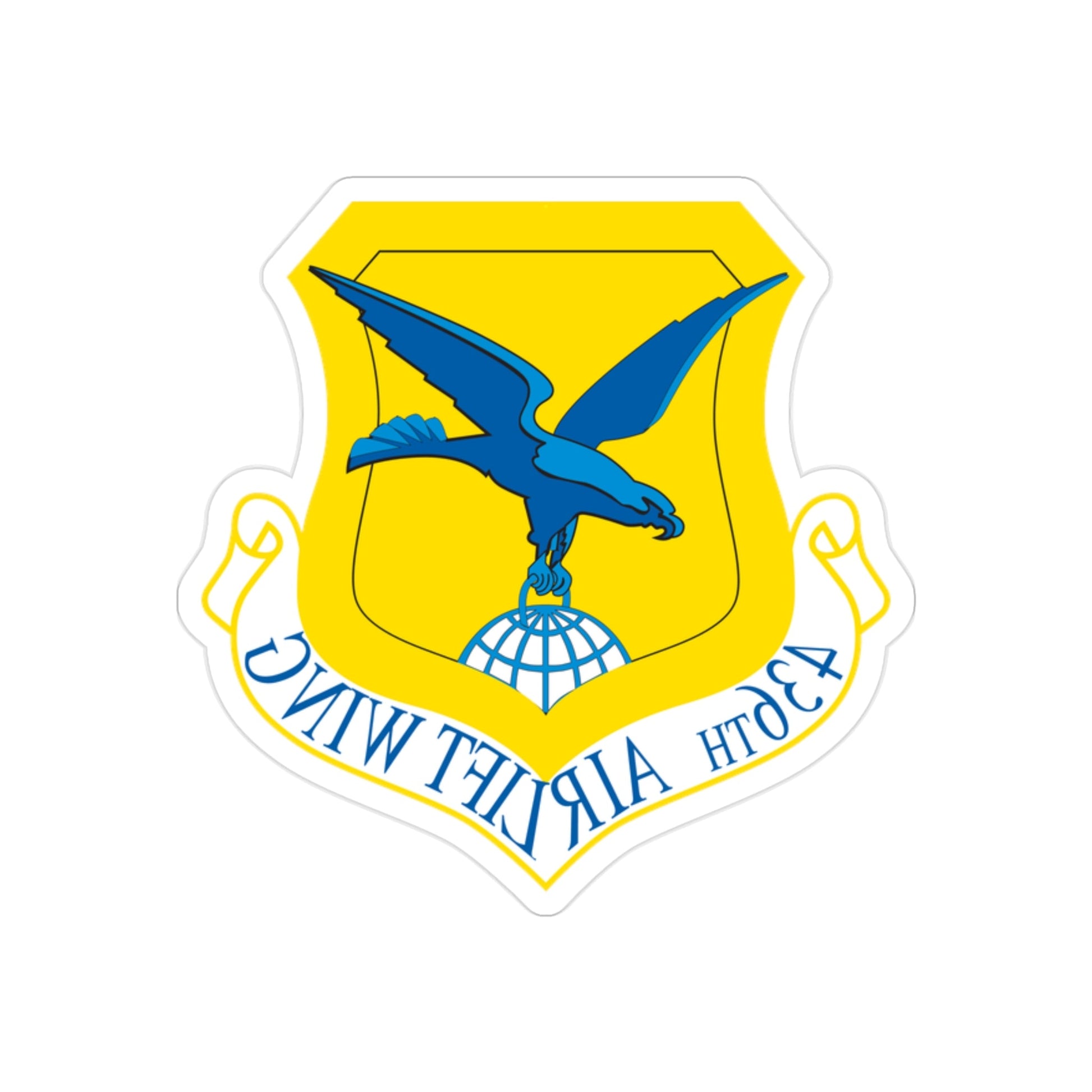 436th Airlift Wing (U.S. Air Force) REVERSE PRINT Transparent STICKER-2" × 2"-The Sticker Space