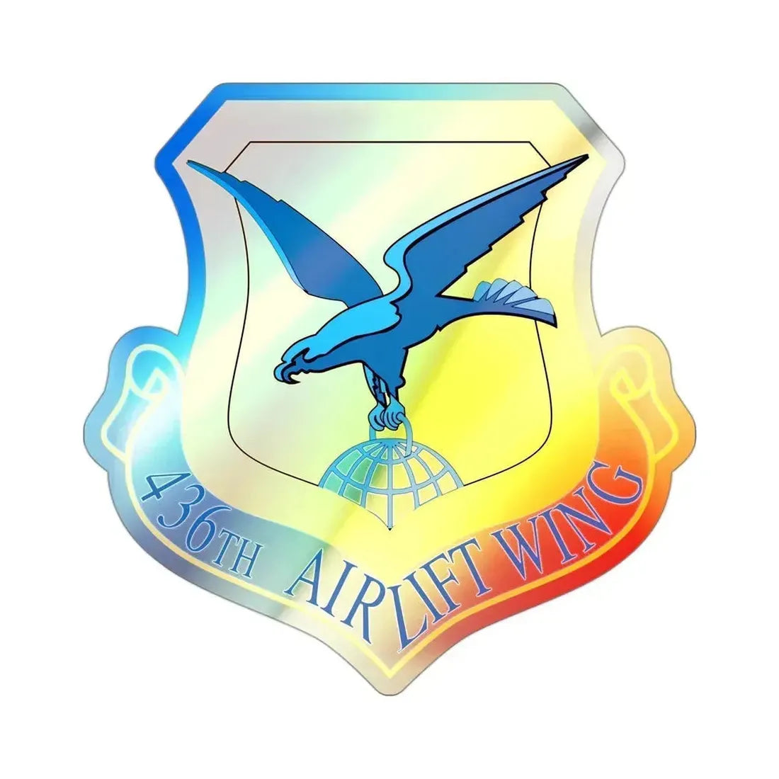 436th Airlift Wing (U.S. Air Force) Holographic STICKER Die-Cut Vinyl Decal 3 Inch Holographic - The Sticker Space