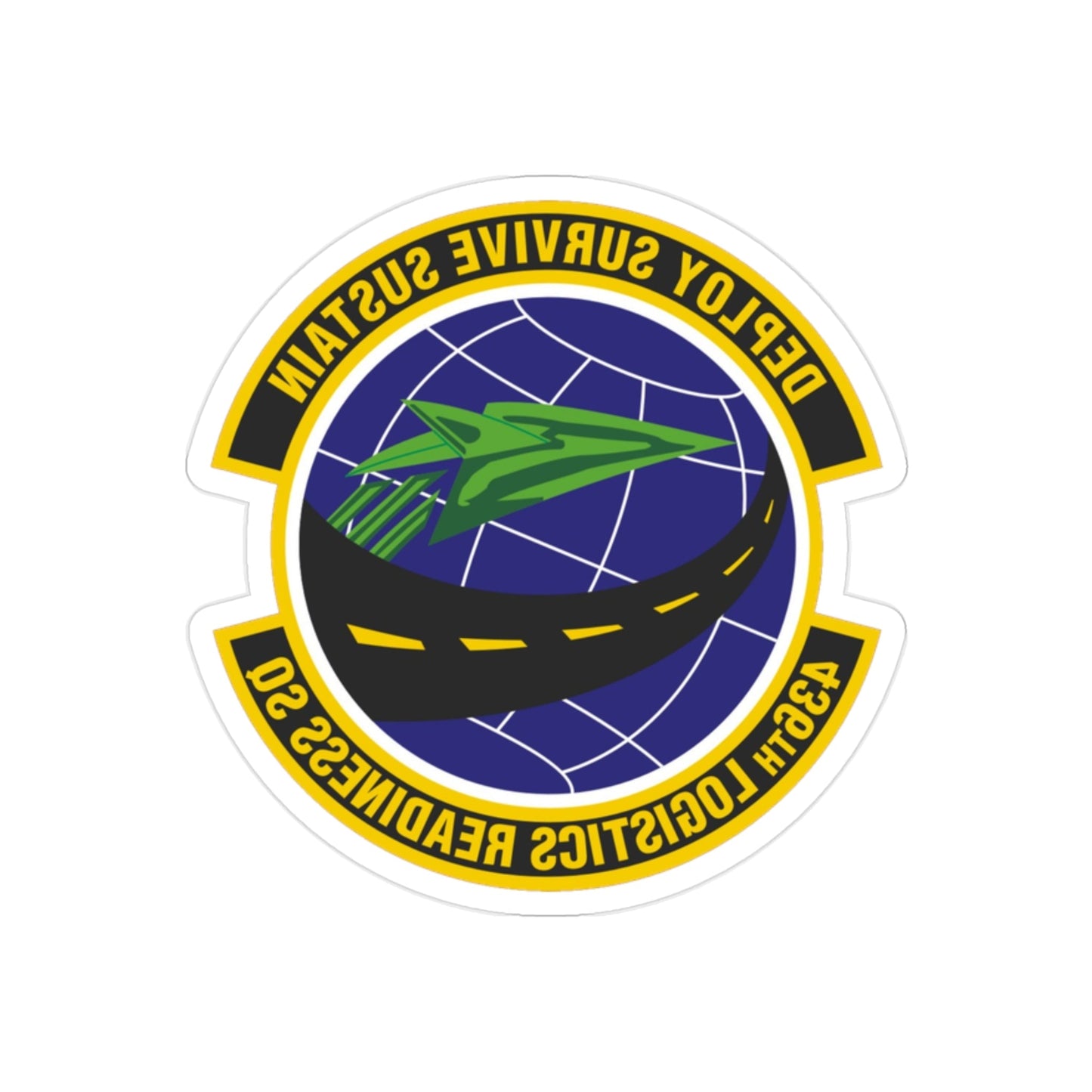 436th Logistics Readiness Squadron (U.S. Air Force) REVERSE PRINT Transparent STICKER-2" × 2"-The Sticker Space