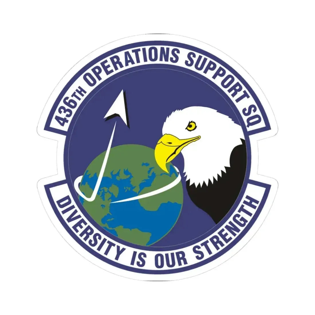 436th Operations Support Squadron (U.S. Air Force) STICKER Vinyl Kiss-Cut Decal 3 Inch White - The Sticker Space
