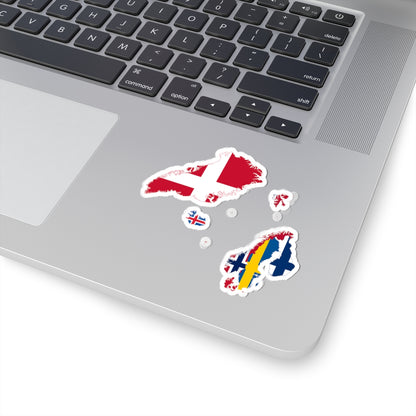 Flag map of the Nordic countries (Denmark) STICKER Vinyl Kiss-Cut Decal