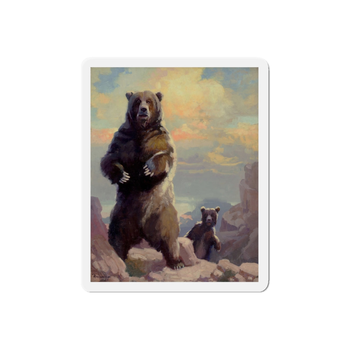 Bears (Magazine Illustration) Refrigerator Magnet-6 Inch-Die-Cut-1 pc-The Sticker Space