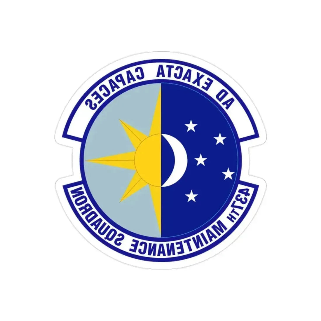 437th Maintenance Squadron (U.S. Air Force) REVERSE PRINT Transparent Die-Cut STICKER 2 Inch Die-Cut Transparent - The Sticker Space