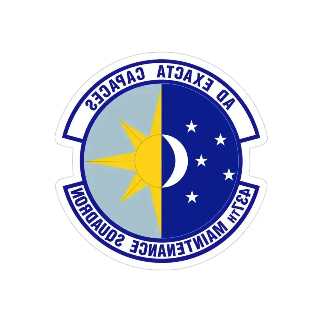 437th Maintenance Squadron (U.S. Air Force) REVERSE PRINT Transparent Die-Cut STICKER 3 Inch Die-Cut Transparent - The Sticker Space