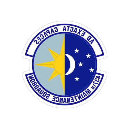 437th Maintenance Squadron (U.S. Air Force) REVERSE PRINT Transparent Die-Cut STICKER 4 Inch Die-Cut Transparent - The Sticker Space