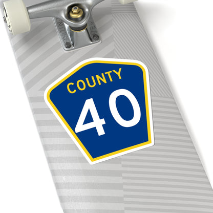 County 40 MN (Minnesota) (Road Sign) STICKER Vinyl Kiss-Cut Decal