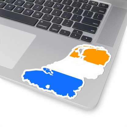 Flag-map of the Greater Netherlands (Belgium) STICKER Vinyl Kiss-Cut Decal