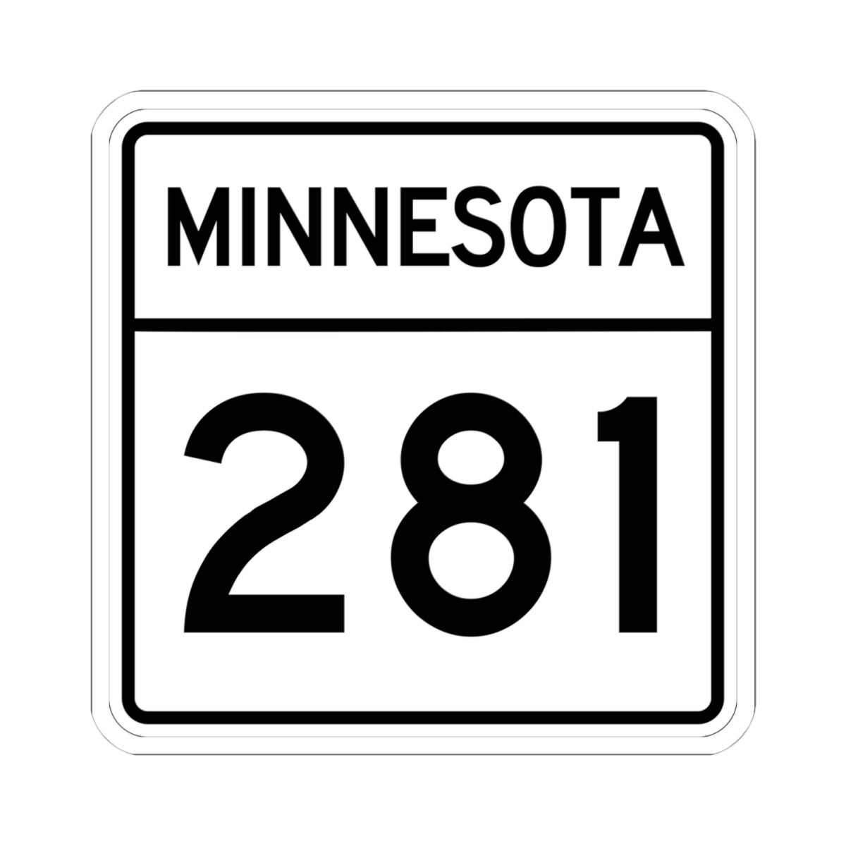 MN-281 1948 (Minnesota) (Road Sign) STICKER Vinyl Kiss-Cut Decal