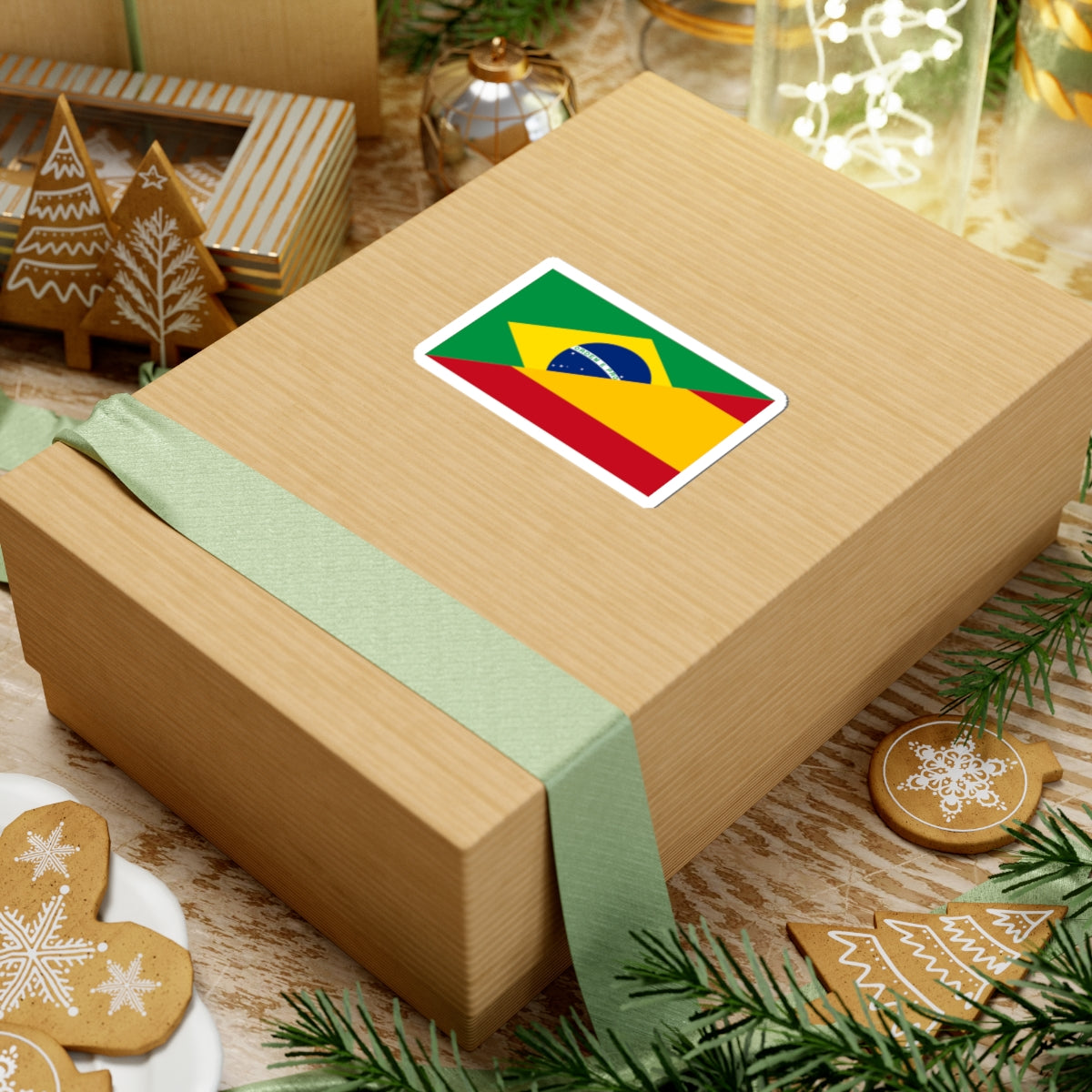 Flag of Brazil and Spain (Spain) STICKER Vinyl Kiss-Cut Decal