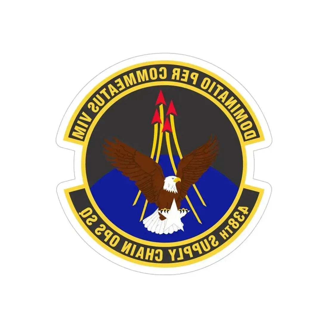 438th Supply Chain Operations Squadron (U.S. Air Force) REVERSE PRINT Transparent Die-Cut STICKER 6 Inch Die-Cut Transparent - The Sticker Space
