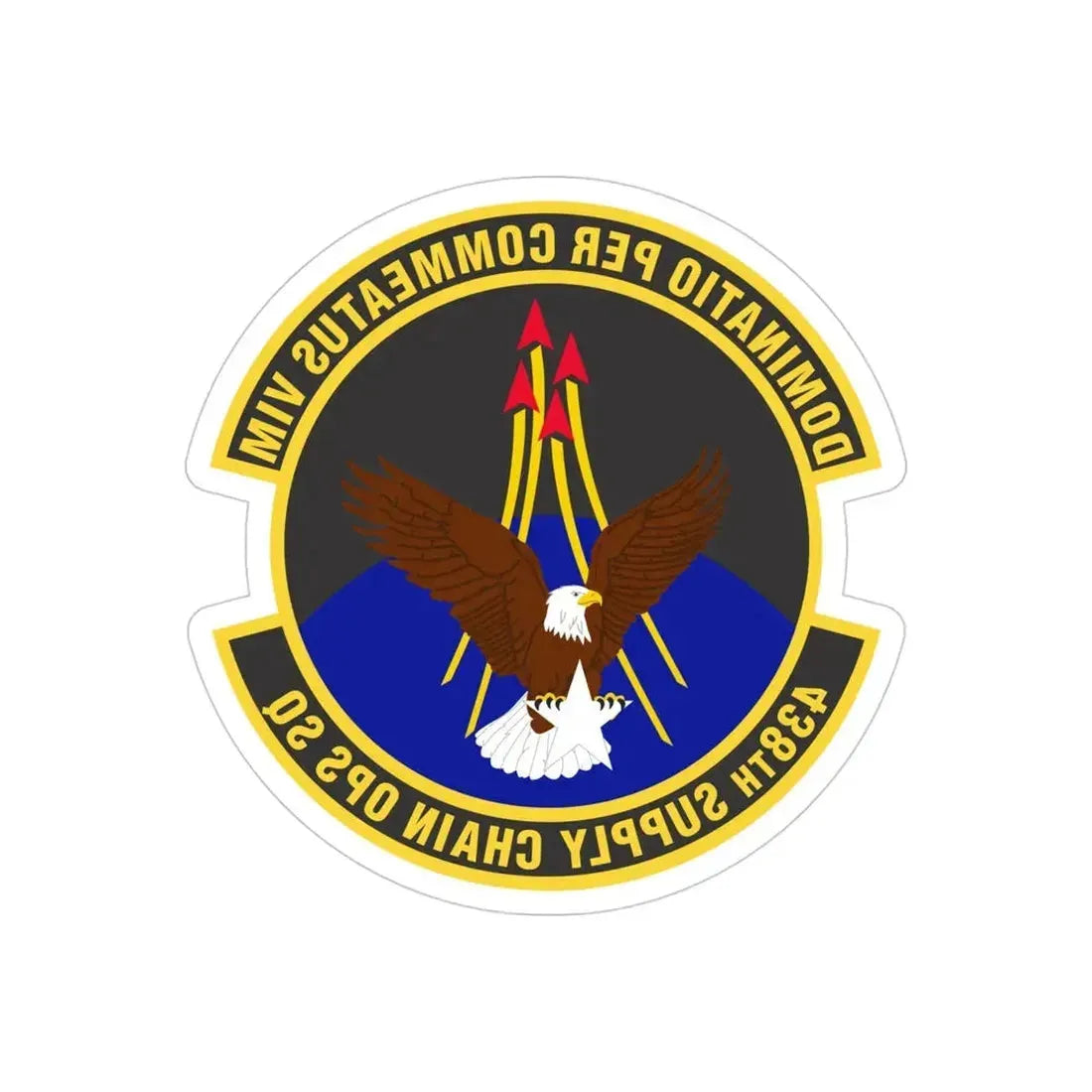 438th Supply Chain Operations Squadron (U.S. Air Force) REVERSE PRINT Transparent Die-Cut STICKER - The Sticker Space