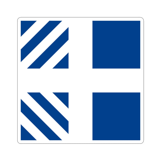 Naval rank flag of the Minister of Defence of Greece (Greece) STICKER Vinyl Kiss-Cut Decal