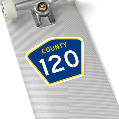 County 120 MN (Minnesota) (Road Sign) STICKER Vinyl Kiss-Cut Decal